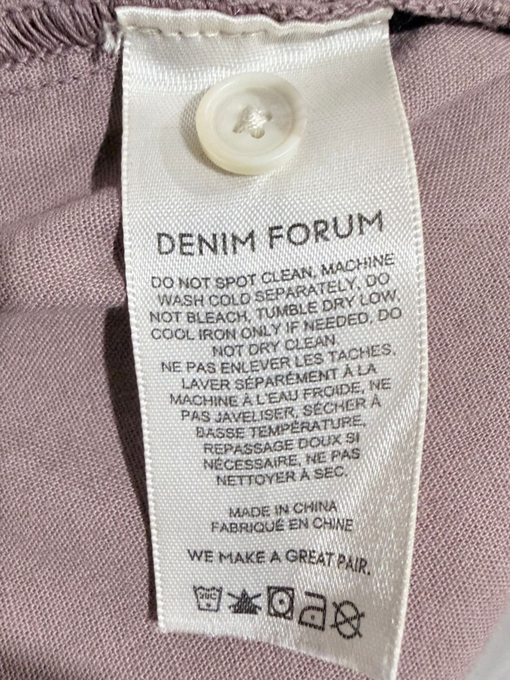 Denim Forum Mauve Puff Sleeve Button-Up Shirt Size M - Picture 3 of 6